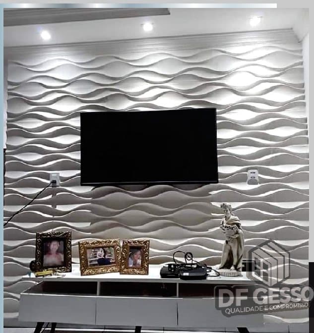 Parede revestida com o modelo Dunas